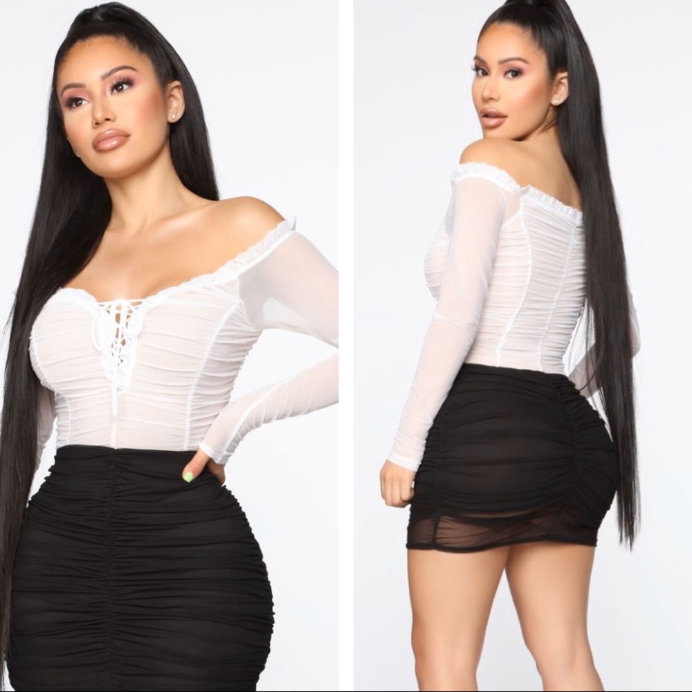Fashion Nova White Corset Crop Top